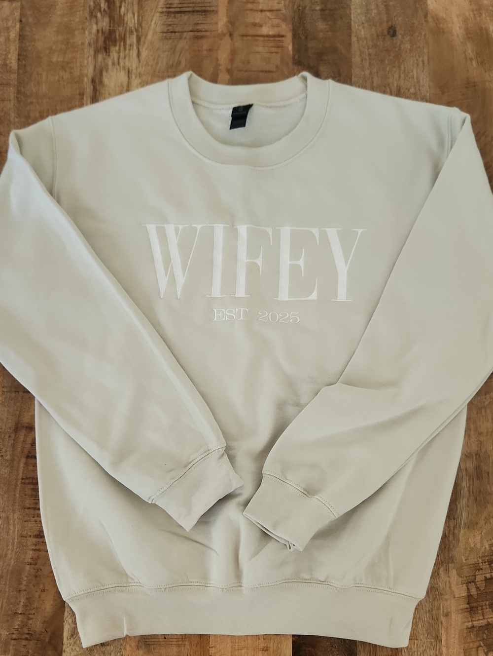 Gildan Cream Wifey Crewneck Sweatshirt